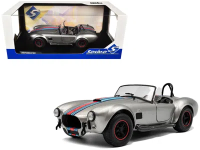 Solido 1965 Shelby Cobra 427 Mkii " Works M Racing Tribute" Gray Metallic With Stripes 1/18 Diecast M