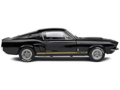Solido 1967 Shelby Gt500 Black With Gold Stripes 1/18 Diecast Model Car By