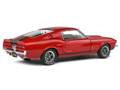 Solido 1967 Shelby Gt500 Burgundy Red With Black Stripes 1/18 Diecast Model Car By