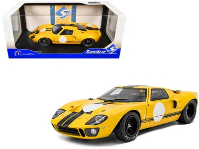 Solido 1968 Ford Gt40 Mk1 Yellow With Black Stripes "competition" Series 1/18 Diecast Model Car By
