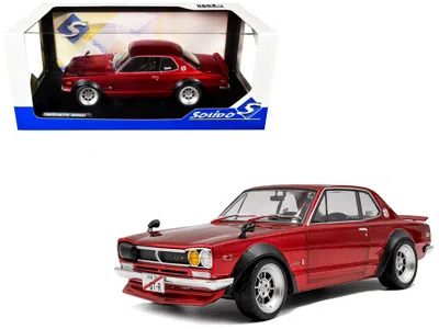 Solido 1970 Nissan Skyline (c10) Hakosuka Rhd (right Hand Drive) Red Metallic 1/18 Diecast Model Car By Sol
