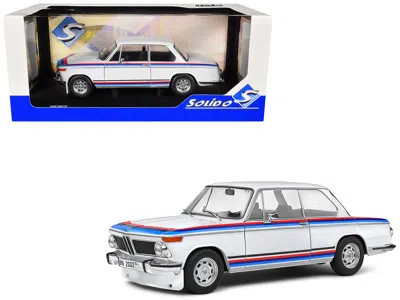 Solido 1971 Bmw 2002 Tii Turbo "evocation" White With Stripes 1/18 Diecast Model Car By