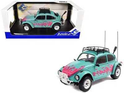Solido 1976 Volkswagen Beetle Baja Miami Green With Pink Graphics 1/18 Diecast Model Car By