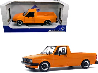 Solido 1982 Volkswagen Caddy Mki Pickup Truck Custom Orange 1/18 Diecast Model Car By