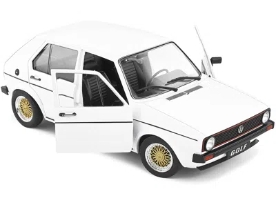 Solido 1983 Volkswagen Golf L Custom White With Gold Wheels 1/18 Diecast Model Car By