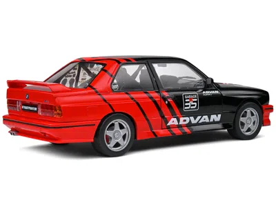 Solido 1990 Bmw E30 M3 Black And Red With Graphics "advan Drift Team" "competition" Series 1/18 Diecast Mod