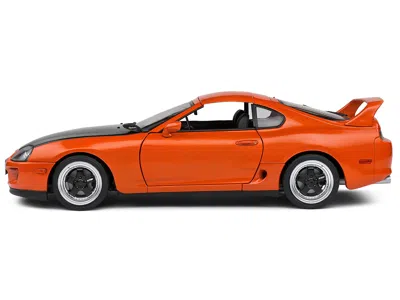Solido 1993 Toyota Supra Mk4 (a80) Rhd (right Hand Drive) Orange Metallic With Black Hood 1/18 Diecast Mode