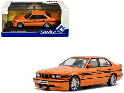 Solido 1994 Bmw E34 Alpina B10 Biturbo Orange Metallic With Black Stripes 1/43 Diecast Model Car By