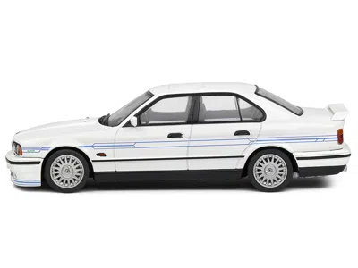 Solido 1994 Bmw E34 Alpina B10 Biturbo White With Blue Stripes 1/43 Diecast Model Car By