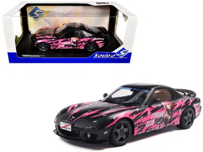 Solido 1994 Mazda Rx7 (fdrs) Rhd (right Hand Drive) "itasha Club" Black Metallic With Pink Graphics 1/18 Di