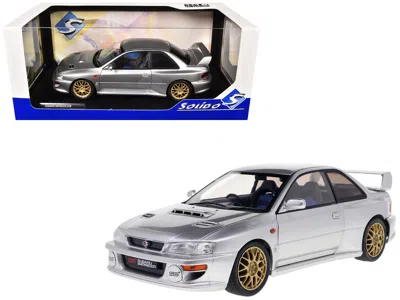 Solido 1998 Subaru Impreza 22b Rhd (right Hand Drive) Silver Metallic With Gold Wheels 1/18 Diecast Model C In Gray