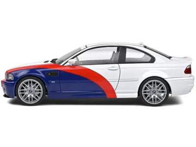 Solido 2000 Bmw E46 M3 "streetfighter" White With Blue And Red Graphics 1/18 Diecast Model Car By  In Multi