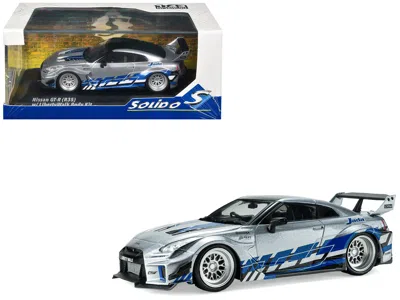 Solido 2020 Nissan Gt-r (r35) Liberty Walk Silhouette Rhd (right Hand Drive) Silver Metallic With Black Top