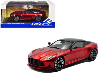 Solido 2023 Aston Martin Db12 Coupe Hyper Red Metallic With Black Top 1/43 Diecast Model Car By