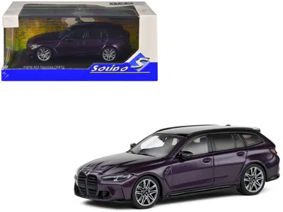Solido 2023 Bmw M3 Touring (g81) Competition Daytona Violet Metallic With Black Top 1/43 Diecast Model Car 