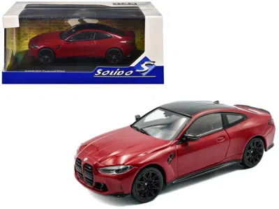 Solido 2023 Bmw M4 Competition (g82) Imola Red With Black Top 1/43 Diecast Model Car By