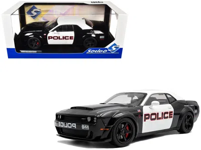 Solido 2023 Dodge Challenger Demon "police" Black And White 1/18 Diecast Model Car By