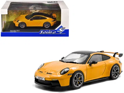 Solido 2023 Porsche 911 (992) Gt3 Signal Yellow With Black Top 1/43 Diecast Model Car By