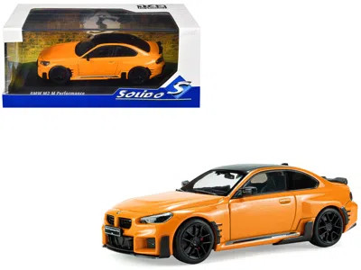 Solido 2024 Bmw M2 M Performance Papaya Orange Metallic With Black Top 1/43 Diecast Model Car By