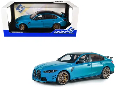 Solido 2024 Bmw M3 Competition Daytona Beach Blue With Carbon Top 1/18 Diecast Model Car By