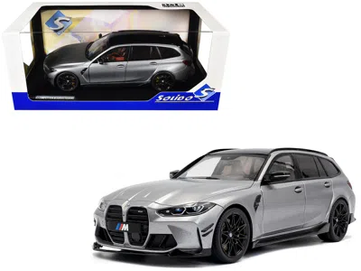 Solido 2024 Bmw M3 Competition M Xdrive Touring Frozen Pure Gray Metallic With Black Top 1/18 Diecast Model