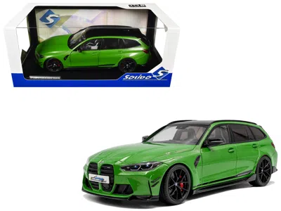 Solido 2024 Bmw M3 Competition M Xdrive Touring Green Metallic With Black Top 1/18 Diecast Model Car By Sol