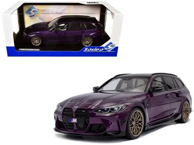 Solido 2024 Bmw M3 Competition M Xdrive Touring Twilight Purple Pearl Metallic With Black Top 1/18 Diecast 