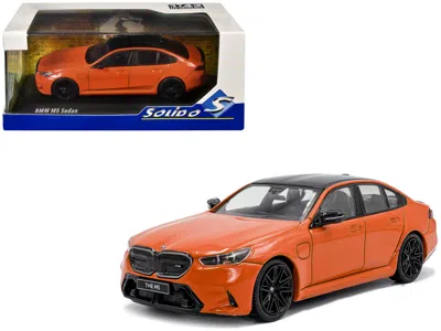 Solido 2024 Bmw M5 Sedan Fire Orange Iii With Black Top 1/43 Diecast Model Car By