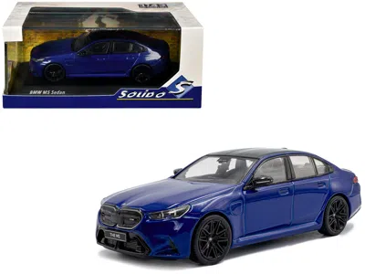 Solido 2024 Bmw M5 Sedan Marina Bay Blue Metallic With Black Top 1/43 Diecast Model Car By