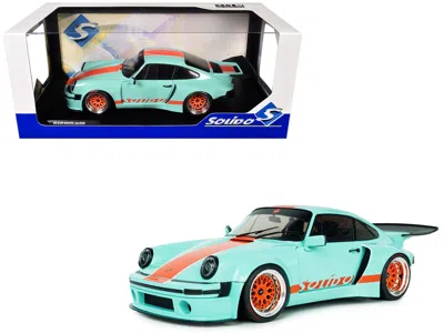 Solido 2025 Porsche 911 Ks-r By Khyzyl Saleem "blue Racer" Light Blue With Orange Stripes 1/18 Diecast Mode