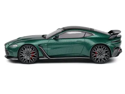 Solido Aston Martin V12 Vantage Racing Green Metallic With Black Top 1/43 Diecast Model Car By