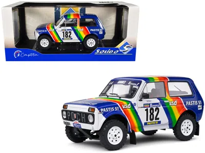 Solido Lada Niva #182 Jean-pierre Jabouille - Michel Sardou "parisâ€"dakar Rally" (1984) "competition" Seri In Multi