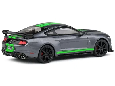 Solido Shelby Mustang Gt500 Fast Track Gray With Neon Green Stripes 1/43 Diecast Model Car By