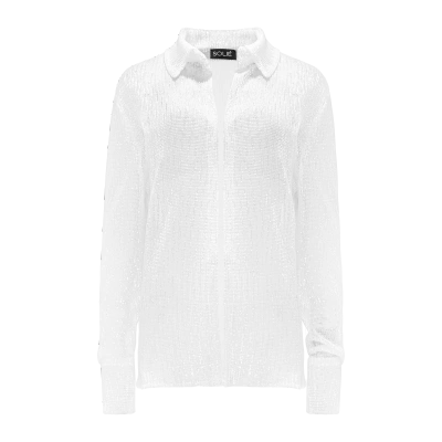 Soliè Kea Sequin Shirt White/silver