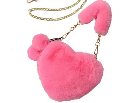 Solighter Valentine Soft Faux Fur Fuzzy Crossbody Bag In Pink