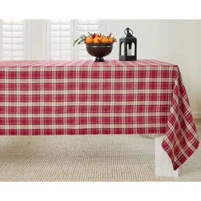 Solino Home 100% Pure Line - Tablecloth Burgundy Plaid