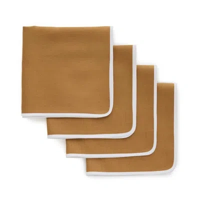 Solino Home 100% Pure Linen Dinner Napkins -kensington In Brown Sugar