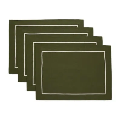 Solino Home 100% Pure Linen Placemats -kensington In Olive