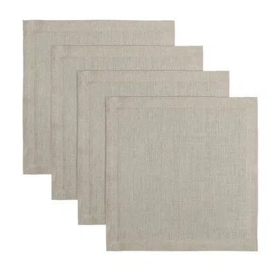 Solino Home 100% Pure Linen Square Placemats - Fete In Natural