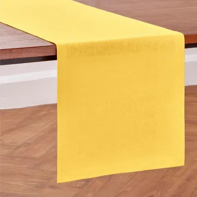 Solino Home 100% Pure Linen Table Runner In Marigold Yellow