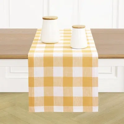 Solino Home 100% Pure Linen Table Runner In Yellow