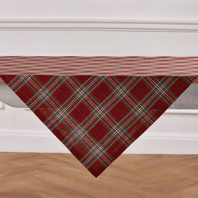 Solino Home Classic Tartan Plaid Table Throw In Red