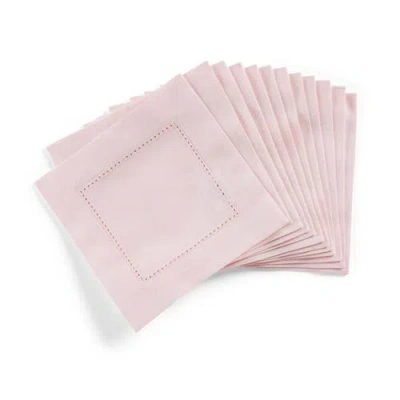 Solino Home Cotton Linen Cocktail Napkins In Pink