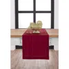 Solino Home Cotton Linen Hemstitch Table Runner In Red