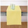 Solino Home Cotton Linen Hemstitch Table Runner In Yellow