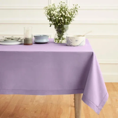 Solino Home Cotton Linen Hemstitch Table Throw, 52" X 52" Inch, 52" X 52" Inch