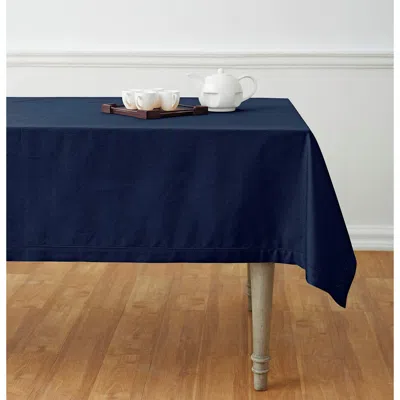 Solino Home Cotton Linen Hemstitch Tablecloth In Blue