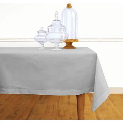 Solino Home Cotton Linen Hemstitch Tablecloth In Gray