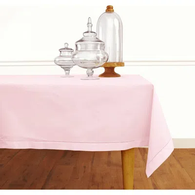 Solino Home Cotton Linen Hemstitch Tablecloth In Pink