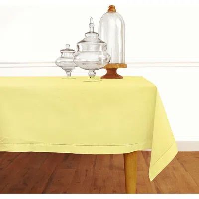 Solino Home Cotton Linen Hemstitch Tablecloth In Yellow